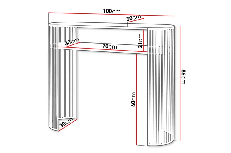 Friend Konsollbord 100 cm - Guld/Vit - Products - Möbler - Bord & matgrupp - Avlastningsbord & sidobord - Konsolbord & hallbord