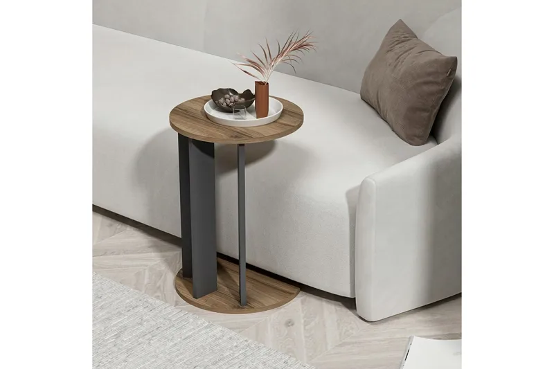 Haelyn Sidobord 34 cm - Valnöt/Antracit - Products - Möbler - Bord & matgrupp - Avlastningsbord & sidobord - Brickbord & småbord