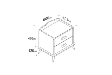 Hejde Sängbord 60 cm med Förvaring 2 Lådor - Vit - Products - Möbler - Bord & matgrupp - Avlastningsbord & sidobord - Sängbord & nattduksbord