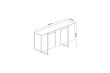 Luxe Konsollbord 160 cm - Grå/Svart - Products - Möbler - Bord & matgrupp - Avlastningsbord & sidobord - Konsolbord & hallbord