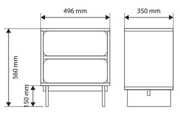 Marinport Sängbord 50 cm - Beige - Products - Möbler - Bord & matgrupp - Avlastningsbord & sidobord - Sängbord & nattduksbord