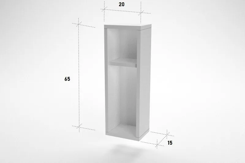 Myrvallen Sängbord 15 cm med Förvaring 2 Hyllor - Vit - Products - Möbler - Bord & matgrupp - Avlastningsbord & sidobord - Sängbord & nattduksbord