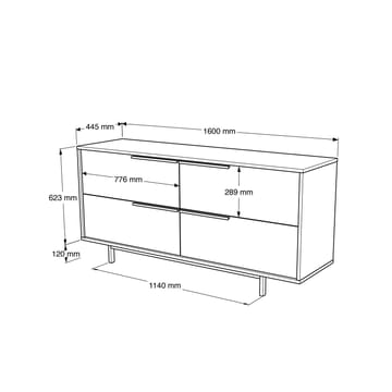 Nilena Konsol 160x74,3x44,5 cm - Ek och vitt - Products - Möbler - Bord & matgrupp - Avlastningsbord & sidobord - Konsolbord & hallbord