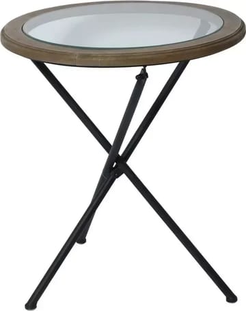 Runt lampbord Ø45 cm -  Svart/Glas - Svart/Glas - Products - Möbler - Bord & matgrupp - Avlastningsbord & sidobord - Brickbord & småbord