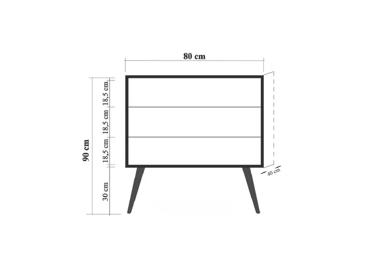 Bertoaria Sängbord 80x40 cm Brun - Hanah Home - Products - Möbler - Bord & matgrupp - Avlastningsbord & sidobord - Sängbord & nattduksbord