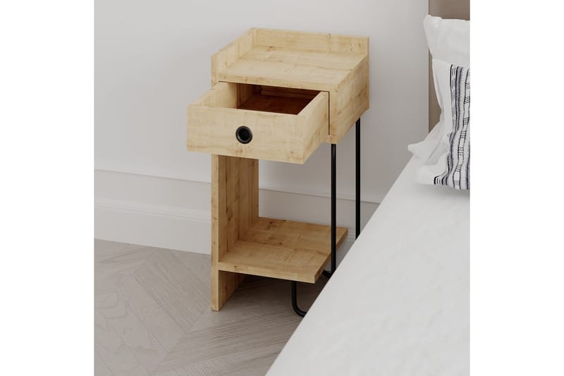 Sirius Sängbord 32x30 cm Ljusbrun - Hanah Home - Products - Möbler - Bord & matgrupp - Avlastningsbord & sidobord - Sängbord & nattduksbord