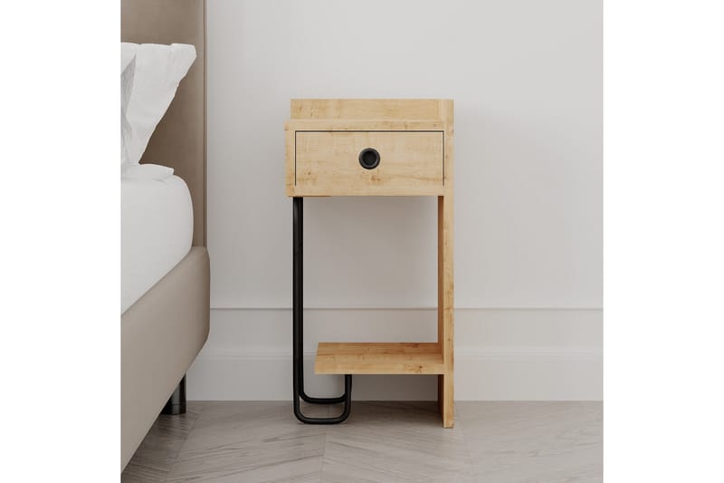 Sirius Sängbord 32x30 cm Ljusbrun - Hanah Home - Products - Möbler - Bord & matgrupp - Avlastningsbord & sidobord - Sängbord & nattduksbord
