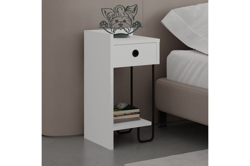 Sirius Sängbord 32x30 cm Vit - Hanah Home - Products - Möbler - Bord & matgrupp - Avlastningsbord & sidobord - Sängbord & nattduksbord