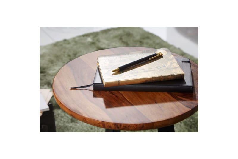 Sido bord Wohnling massivt trä svart metallram rund 35 cm, industriell loftstil 45 cm - 45 cm - Products - Möbler - Bord & matgrupp - Avlastningsbord & sidobord - Brickbord & småbord