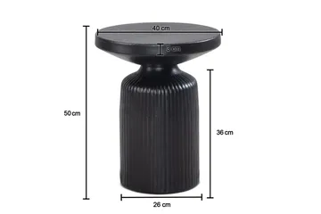 Sido bord Wohnling Metall Rund 40 cm Svart Hamrad Look Industriell - Products - Möbler - Bord & matgrupp - Avlastningsbord & sidobord - Brickbord & småbord