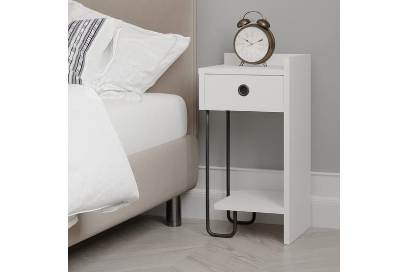 Sirius Sängbord 32x30 cm Vit - Hanah Home - Products - Möbler - Bord & matgrupp - Avlastningsbord & sidobord - Sängbord & nattduksbord