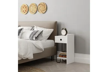 Sirius Sängbord 32x30 cm Vit - Hanah Home - Products - Möbler - Bord & matgrupp - Avlastningsbord & sidobord - Sängbord & nattduksbord