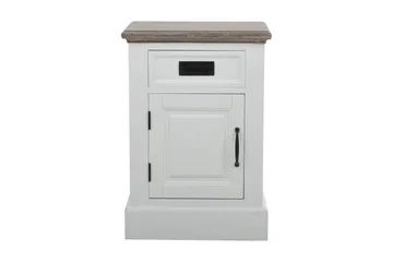 Verdell Sängbord 46 med Förvaring Låda + Skåp - Vit - Products - Möbler - Bord & matgrupp - Avlastningsbord & sidobord - Sängbord & nattduksbord