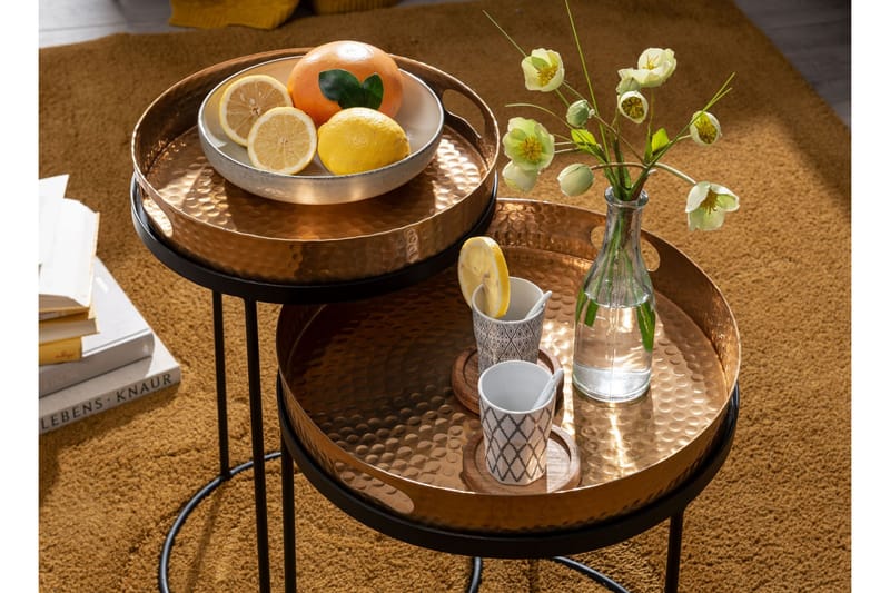 Wilhem Sidobord 33 cm Rund - Guld - Products - Möbler - Bord & matgrupp - Avlastningsbord & sidobord - Brickbord & småbord