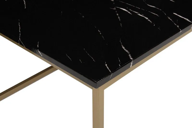 Barreras Soffbord Svart Marmormönster - Svart/Guld - Products - Möbler - Bord & matgrupp - Marmorbord