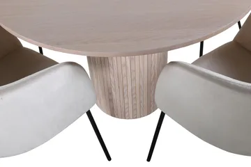 Bianca Matgrupp 110 cm Rund med 4 Berit stolar - Beige - Products - Möbler - Bord & matgrupp - Matgrupp
