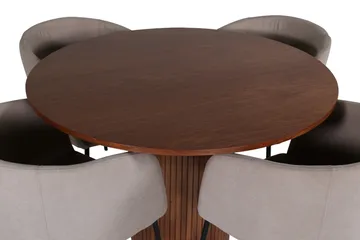 Bianca Matgrupp 110 cm Rund med 4 Berit stolar - Beige - Products - Möbler - Bord & matgrupp - Matgrupp