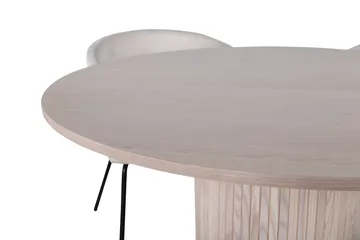 Bianca Matgrupp 110 cm Rund med 4 Berit stolar - Beige - Products - Möbler - Bord & matgrupp - Matgrupp