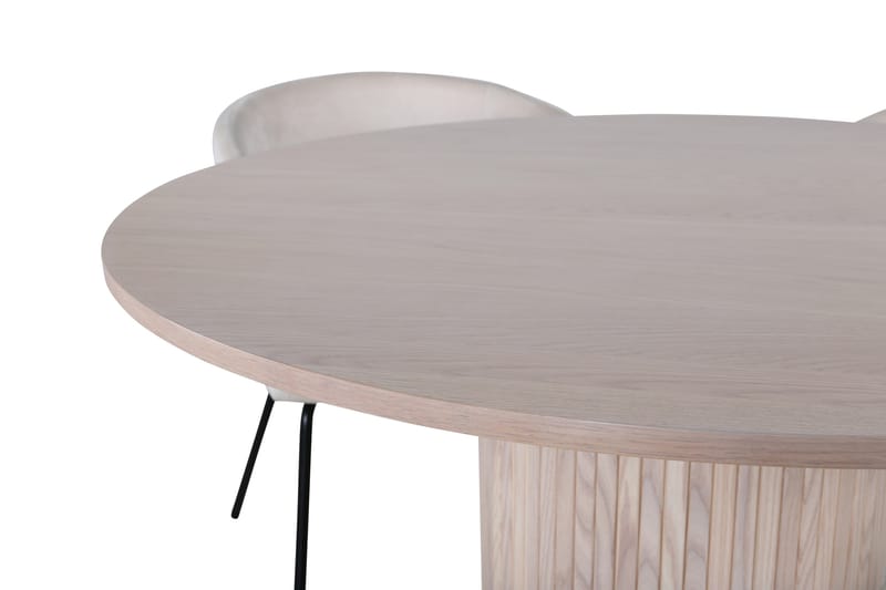 Bianca Matgrupp 110 cm Rund med 4 Berit stolar - Beige - Products - Möbler - Bord & matgrupp - Matgrupp
