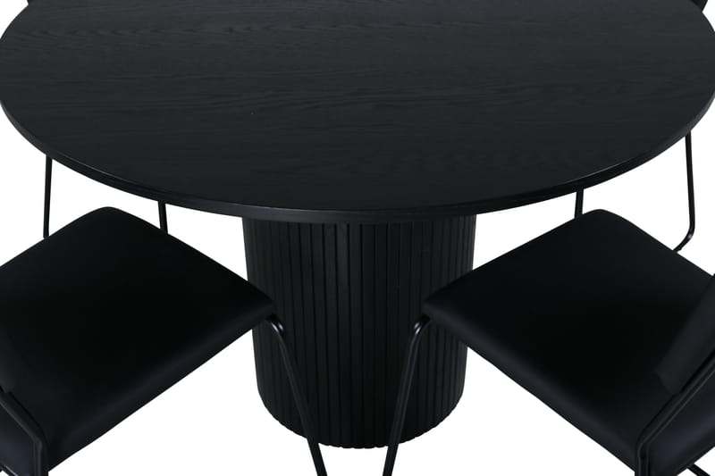 Bianca Matgrupp 110 cm Rund med 4 Kenth Stolar - Svart - Products - Möbler - Bord & matgrupp - Matgrupp