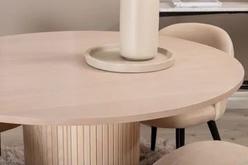 Bianca Matgrupp 110 cm Rund med 4 Velvet stolar - Svart - Products - Möbler - Bord & matgrupp - Matgrupp