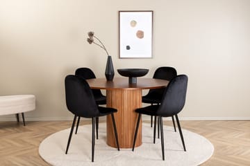 Bianca Matgrupp 110 cm Rund med 4 Polar stolar - Svart - Products - Möbler - Bord & matgrupp - Matgrupp