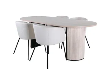 Bianca Matgrupp 200 cm Oval med 4 Berit stolar - Beige - Products - Möbler - Bord & matgrupp - Matgrupp