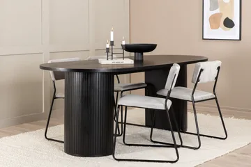 Bianca Matgrupp 200 cm Oval med 4 Kenth stolar - Svart - Products - Möbler - Bord & matgrupp - Matgrupp