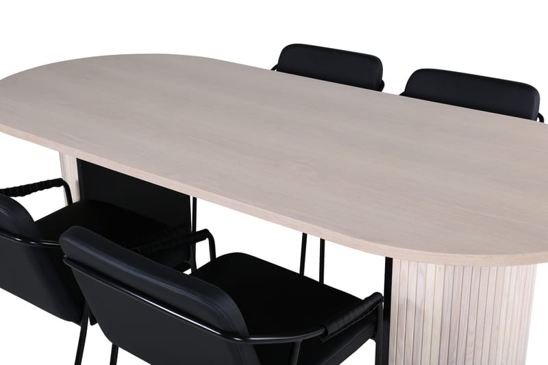 Bianca Matgrupp 200 cm Oval med 4 Tvista stolar - Svart - Products - Möbler - Bord & matgrupp - Matgrupp