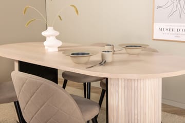 Bianca Matgrupp 200 cm Oval med 4 Velvet stolar - Svart - Products - Möbler - Bord & matgrupp - Matgrupp