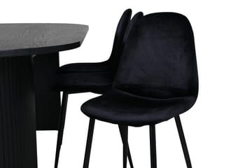 Bianca Matgrupp 200 cm Oval med 6 Polar stolar - Svart - Products - Möbler - Bord & matgrupp - Matgrupp