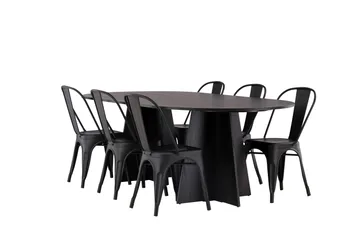 Bootcut Matbord 230x115 cm med 4 Tempe Stolar - Svart - Products - Möbler - Bord & matgrupp - Matbord & köksbord