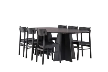 Bootcut Matgrupp + 6 stolar - Svart - Products - Möbler - Bord & matgrupp - Matgrupp