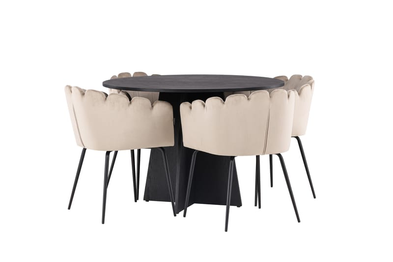 Bootcut Matgrupp 110 cm Rund med 4 Limhamn stolar - Beige - Products - Möbler - Bord & matgrupp - Matgrupp