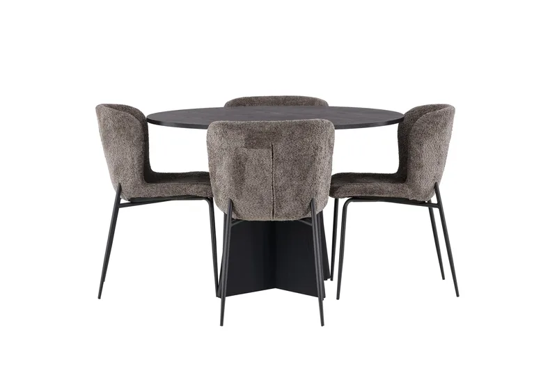 Bootcut Matgrupp 110 cm Rund med 4 Modesto stolar - Beige - Products - Möbler - Bord & matgrupp - Matgrupp