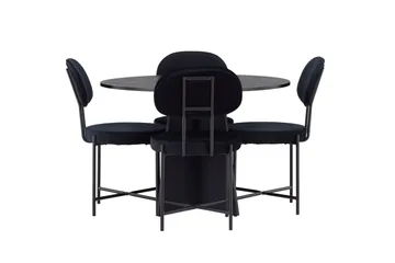 Bootcut Matgrupp 110 cm Rund med 4 Stella stolar - Svart - Products - Möbler - Bord & matgrupp - Matgrupp