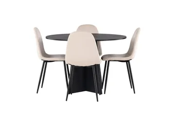 Bootcut Matgrupp 110 cm Rund med 4 Polar stolar - Beige - Products - Möbler - Bord & matgrupp - Matgrupp