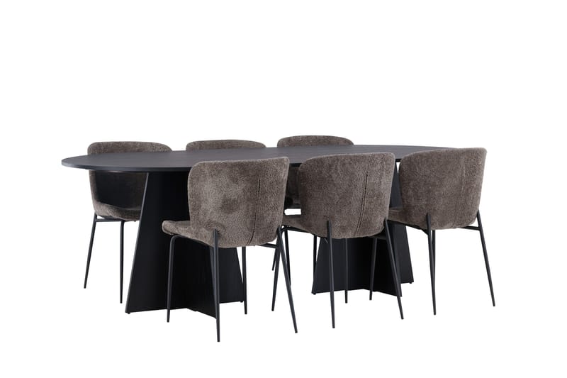 Bootcut Matgrupp 230 cm Oval med 6 Modesto stolar - Beige - Products - Möbler - Bord & matgrupp - Matgrupp