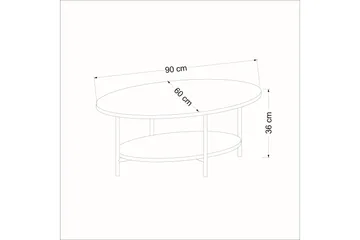 Burata Soffbord 90 cm - Ek/Vit - Products - Möbler - Bord & matgrupp - Soffbord