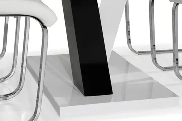 Cesi Matgrupp 140 cm med 4 Cibus Stol - Vit/Svart/Svart PU/Krom - Products - Möbler - Bord & matgrupp - Matgrupp