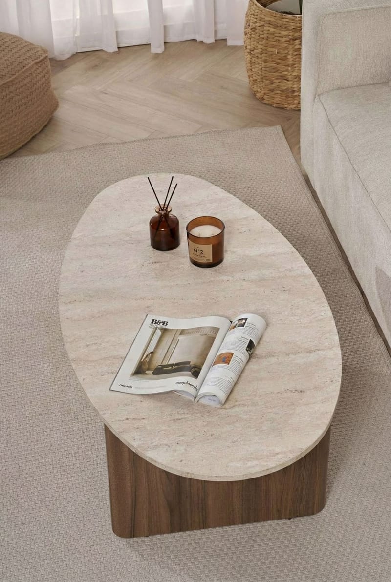 Ceyra Soffbord 120x40x65 cm - Travertine Walnut - Products - Möbler - Bord & matgrupp - Soffbord