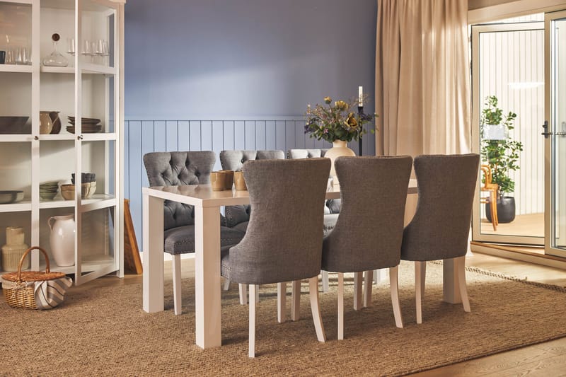 Cibus Matgrupp 180 cm inkl 6 Bergviken Stolar - Vit - Products - Möbler - Bord & matgrupp - Matgrupp