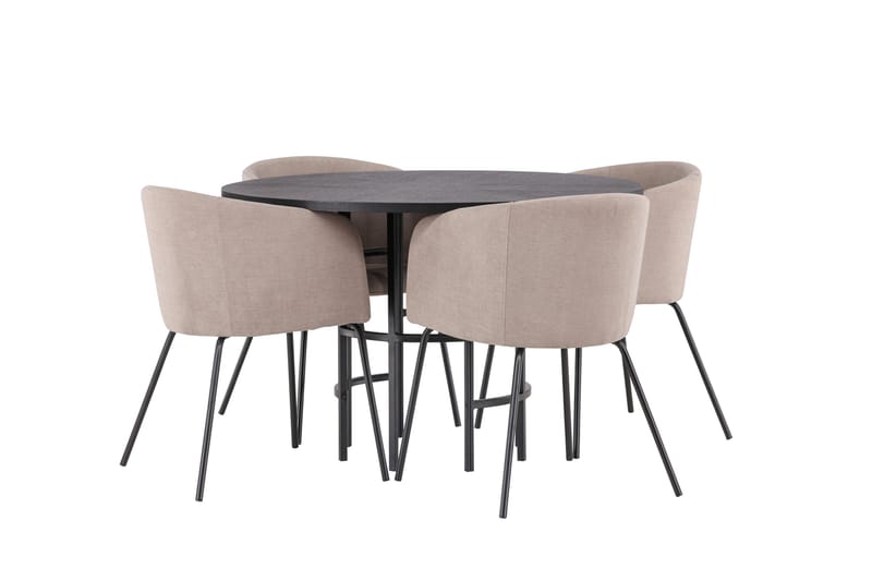 Copenhagen Matgrupp 115 cm Rund med 4 Berit stolar - Beige - Products - Möbler - Bord & matgrupp - Matgrupp