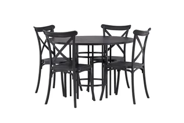 Copenhagen Matgrupp 115 cm Rund med 4 Crosett stolar - Svart - Products - Möbler - Bord & matgrupp - Matgrupp