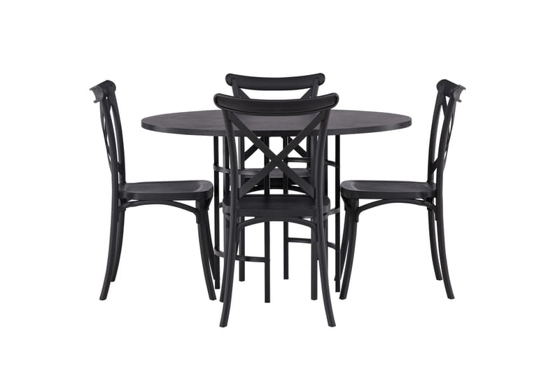 Copenhagen Matgrupp 115 cm Rund med 4 Crosett stolar - Svart - Products - Möbler - Bord & matgrupp - Matgrupp
