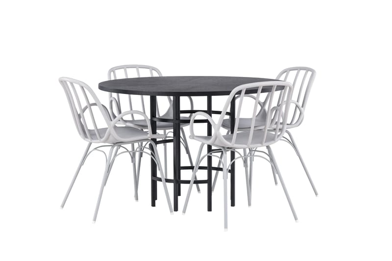 Copenhagen Matgrupp 115 cm Rund med 4 Dyrön stolar - Svart - Products - Möbler - Bord & matgrupp - Matgrupp