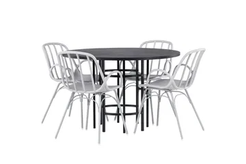 Copenhagen Matgrupp 115 cm Rund med 4 Dyrön stolar - Svart - Products - Möbler - Bord & matgrupp - Matgrupp