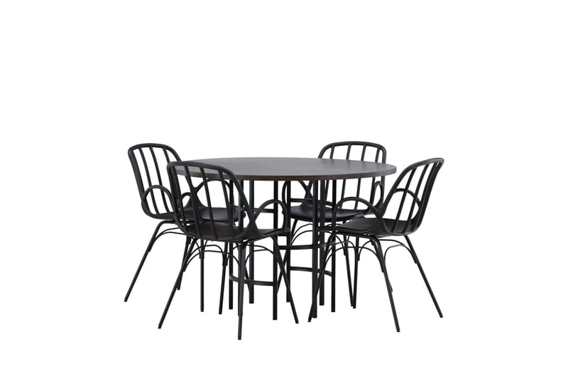 Copenhagen Matgrupp 115 cm Rund med 4 Dyrön stolar - Svart - Products - Möbler - Bord & matgrupp - Matgrupp
