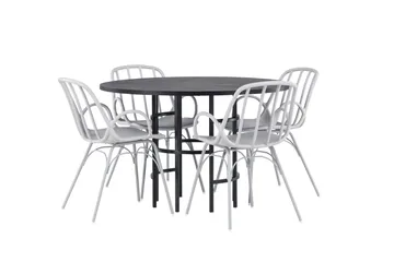 Copenhagen Matgrupp 115 cm Rund med 4 Dyrön stolar - Svart - Products - Möbler - Bord & matgrupp - Matgrupp