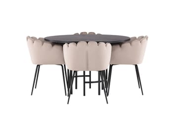 Copenhagen Matgrupp 115 cm Rund med 4 Limhamn stolar - Beige - Products - Möbler - Bord & matgrupp - Matgrupp